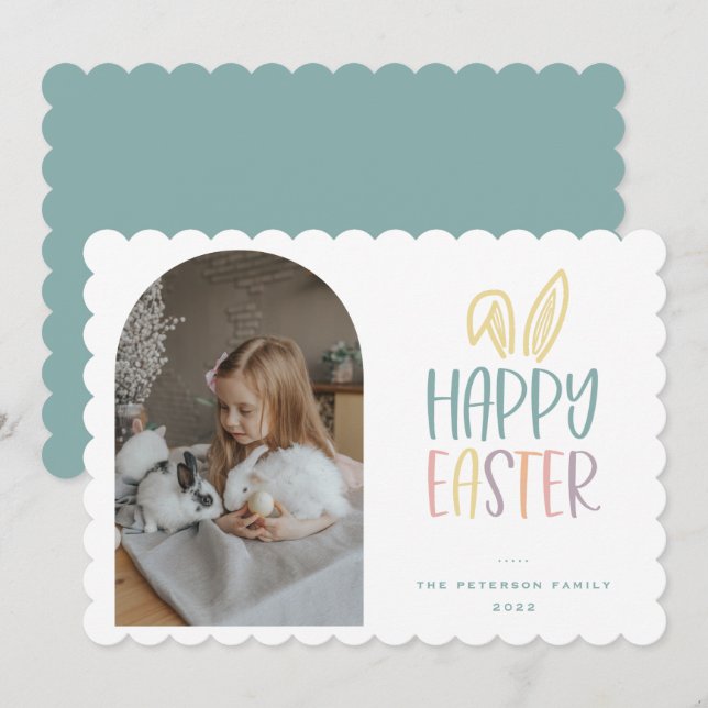 Happy Easter Photo Holiday Card (Front/Back)