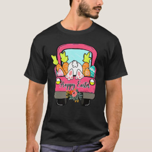 Happy Easter Pickup Truck Bunny Eggs Vintage Men W T-Shirt