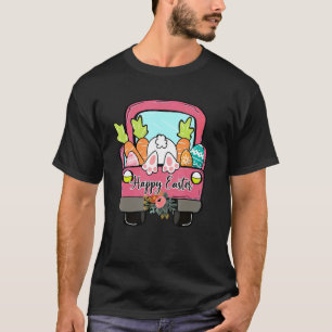 Happy Easter Pickup Truck Bunny Eggs Vintage Men W T-Shirt
