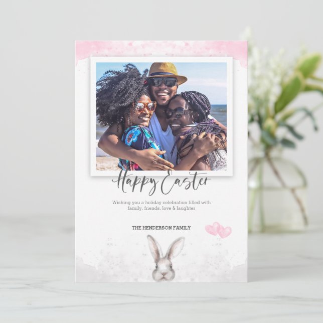 Happy Easter Picture Watercolor Card (Standing Front)