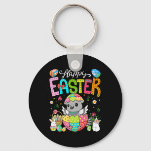 Happy Easter Pigeon Inside Colourful Eggs Easter B Key Ring