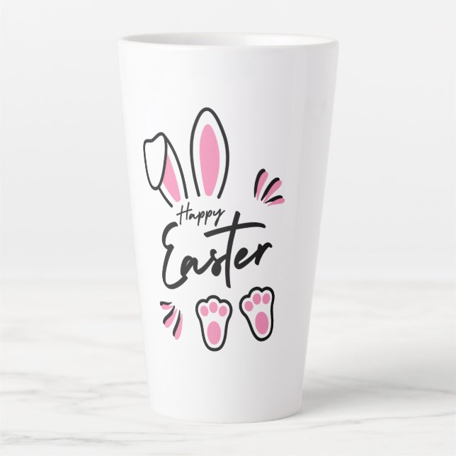 Happy Easter (Pink) Latte Mug (Front)