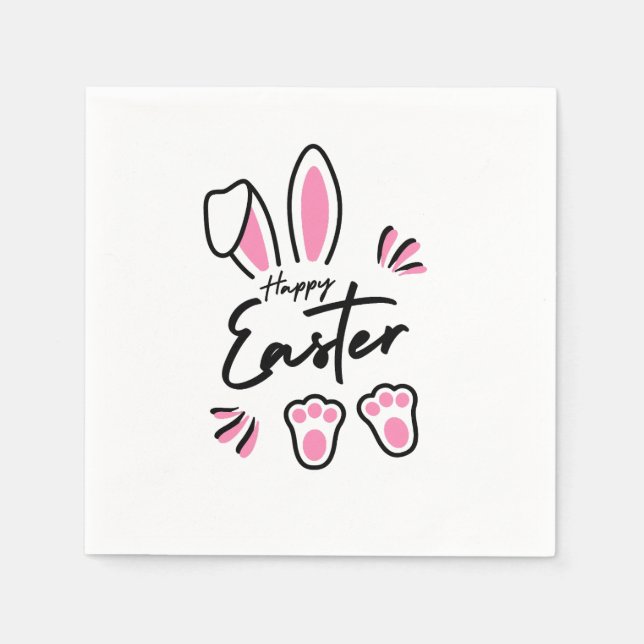 Happy Easter (Pink) Napkin (Front)