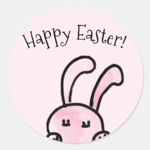 Happy Easter Pink Stickers