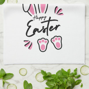 Happy Easter (Pink) Tea Towel
