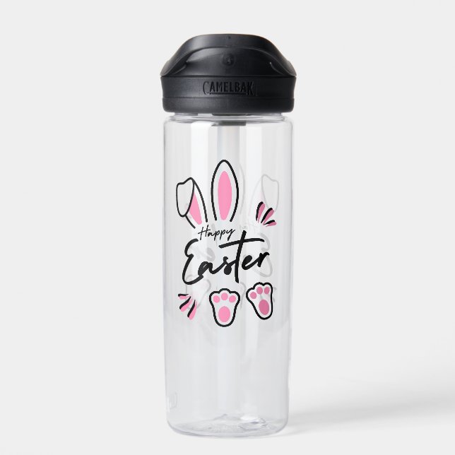 Happy Easter (Pink) Water Bottle (Back)