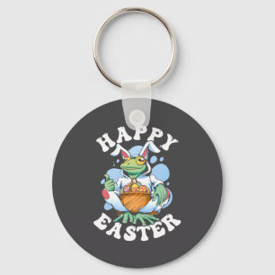 Happy Easter Playful Bunny Key Ring