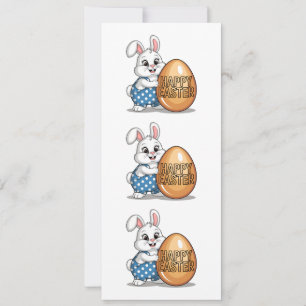 Happy Easter Polka Dot Bunny Invitation