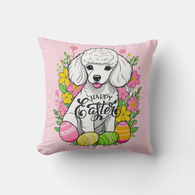 Happy Easter Poodle Cushion (Front)