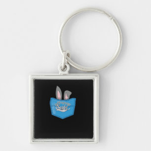 Happy Easter Pop Peeking Bunny Key Ring