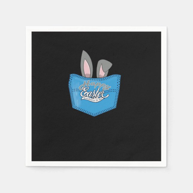 Happy Easter Pop Peeking Bunny Napkin (Front)
