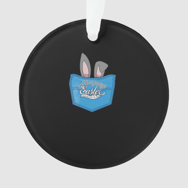 Happy Easter Pop Peeking Bunny Ornament (Front)