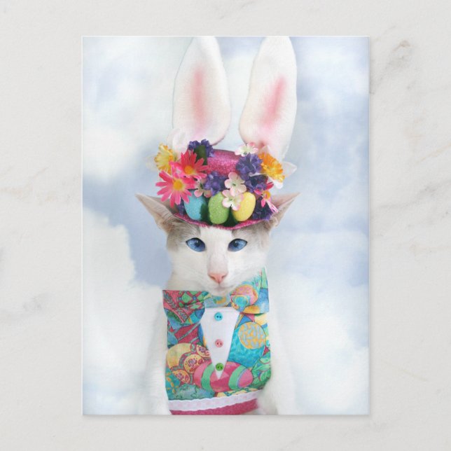 Happy Easter Postcard by Skeezix the Cat (Front)