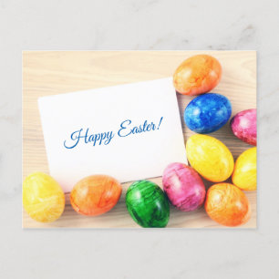 Happy Easter! Postkarte zu Ostern mit Ostereier Holiday Postcard