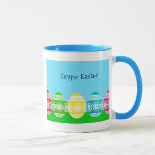 Happy Easter powder blue cute egg design Mug