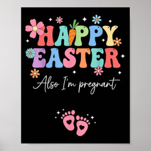 Happy Easter Pregnancy Announcement New Mum Poster