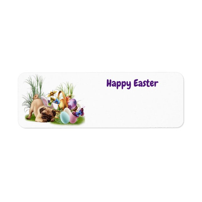 Happy Easter Pub dog address label (Front)