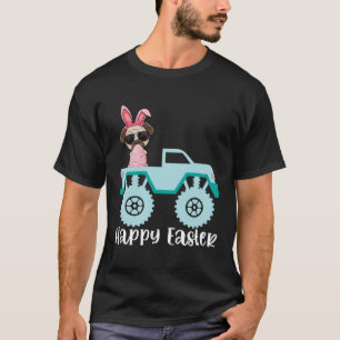 Happy Easter Pug Dog Riding Monster Truck Toddler T-Shirt