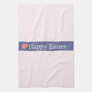Happy Easter Purple Banner Kitchen Towel