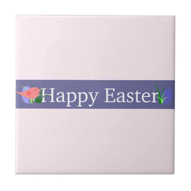 Happy Easter Purple Banner Tile (Front)
