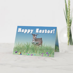Happy Easter Pygmy Goat Holiday Card