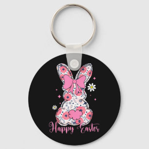 Happy Easter Rabbit Coquette Bow Bunny Women Girl Key Ring