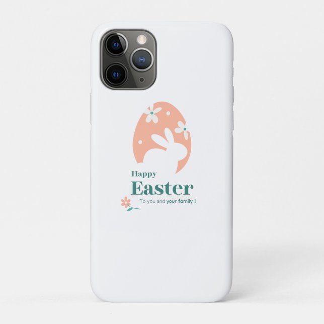 Happy Easter – Rabbit & Egg Floral Design Case-Mate iPhone Case (Back)