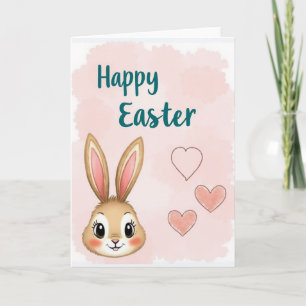 Happy Easter Rabbit Face Card