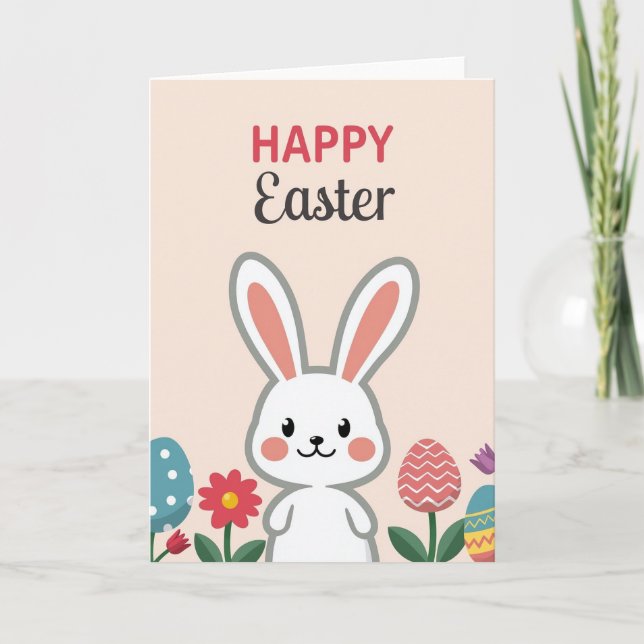 Happy Easter Rabbit Fun Card (Front)