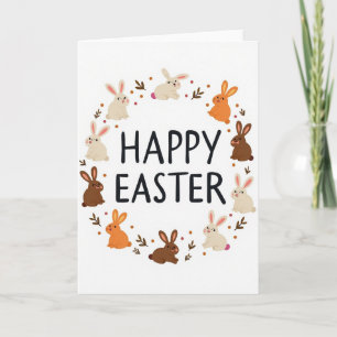 Happy Easter Rabbit Garland Card