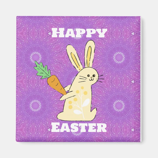 Happy Easter Rabbit Magnet (Front)