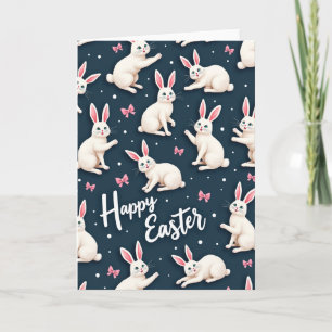 Happy Easter Rabbit Pattern Card