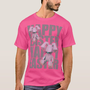 Happy Easter Rabbit Pink 3D Origami Design T-Shirt