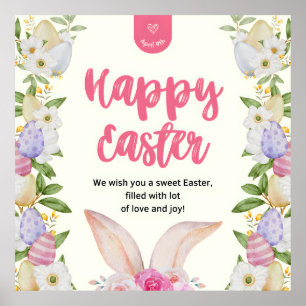 Happy Easter Rabbit Poster