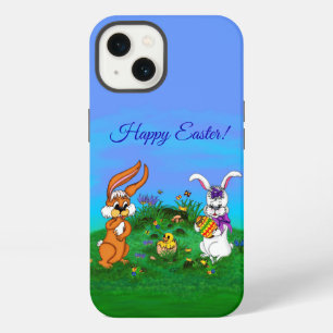 Happy Easter! Rabbit with Bunny and Chick iPhone 13 Case
