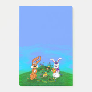Happy Easter! Rabbit with Bunny and Chick Post-it Notes