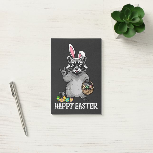 Happy Easter Racoon Bunny Post-it Notes (Office)