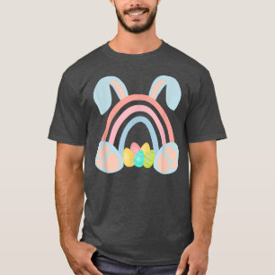 Happy Easter Rainbow Bunny Egg Easter Day Cute T-Shirt