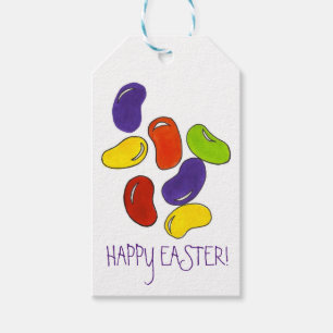 Happy Easter Rainbow Jelly Bean Candy Gift Tags