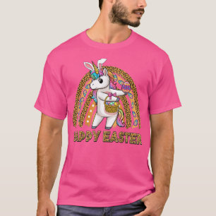 Happy Easter Rainbow Unicorn Wearing Bunny Ears Hu T-Shirt