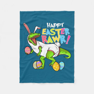 Happy Easter Rawr Bunny Egg Hunter Hunting Season Fleece Blanket
