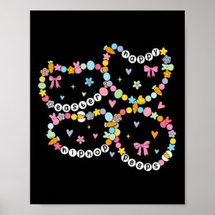 Happy Easter Retro Friendship Bracelet Risen Faith Poster