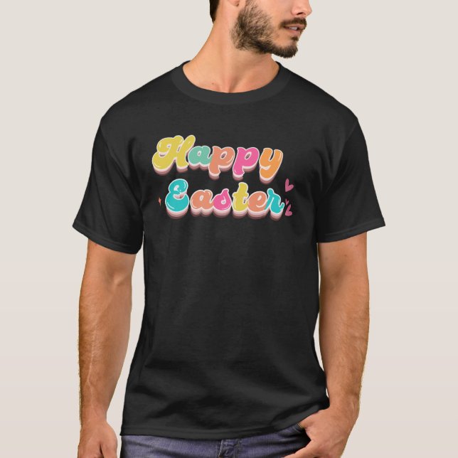 Happy Easter Retro Groovy Easter Day T-Shirt (Front)