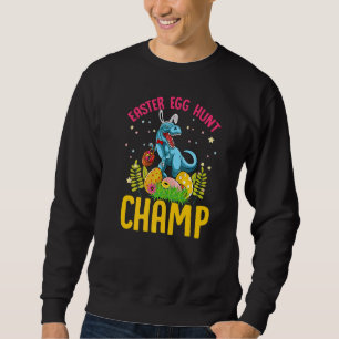 Happy Easter Rex Dinosaur Bunny Ears Easter Egg Hu Sweatshirt