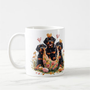 Happy Easter Rottweiler Dogs Coffee Mug