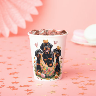 Happy Easter Rottweiler Dogs Paper Cups