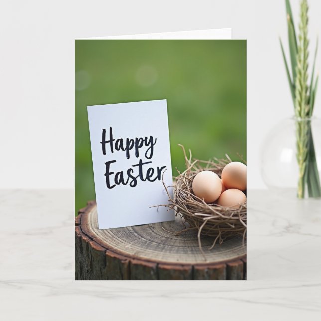 Happy Easter Rustic Scene Card (Front)