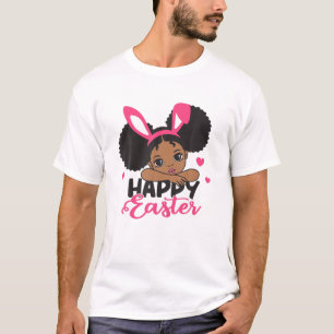 Happy Easter S For Kids Cute Black Girl Happy East T-Shirt