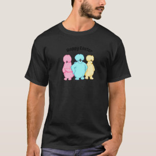 Happy Easter Sassy Silkie Chickens Pastel Blue Pin T-Shirt