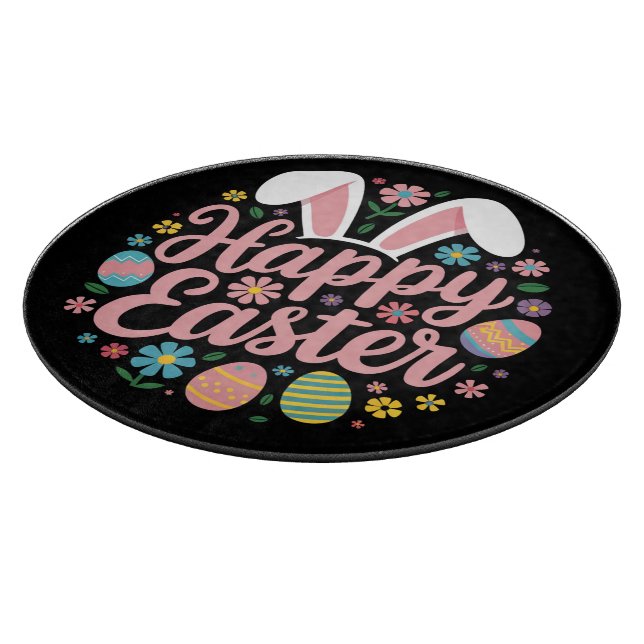 Happy Easter Sayings Egg Bunny Cutting Board (Corner)